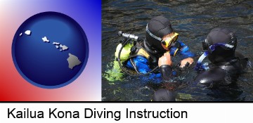a scuba diving lesson in Monterey Bay, California in Kailua Kona, HI