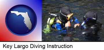 a scuba diving lesson in Monterey Bay, California in Key Largo, FL